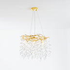 Kristy Contemporary Gold Glass Crystal Chandelier