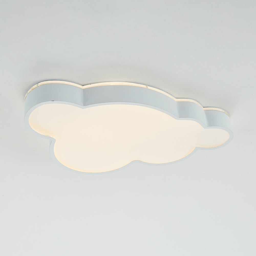 Arisha Modern Flush Mount Cloud Ceiling Light, White, Metal