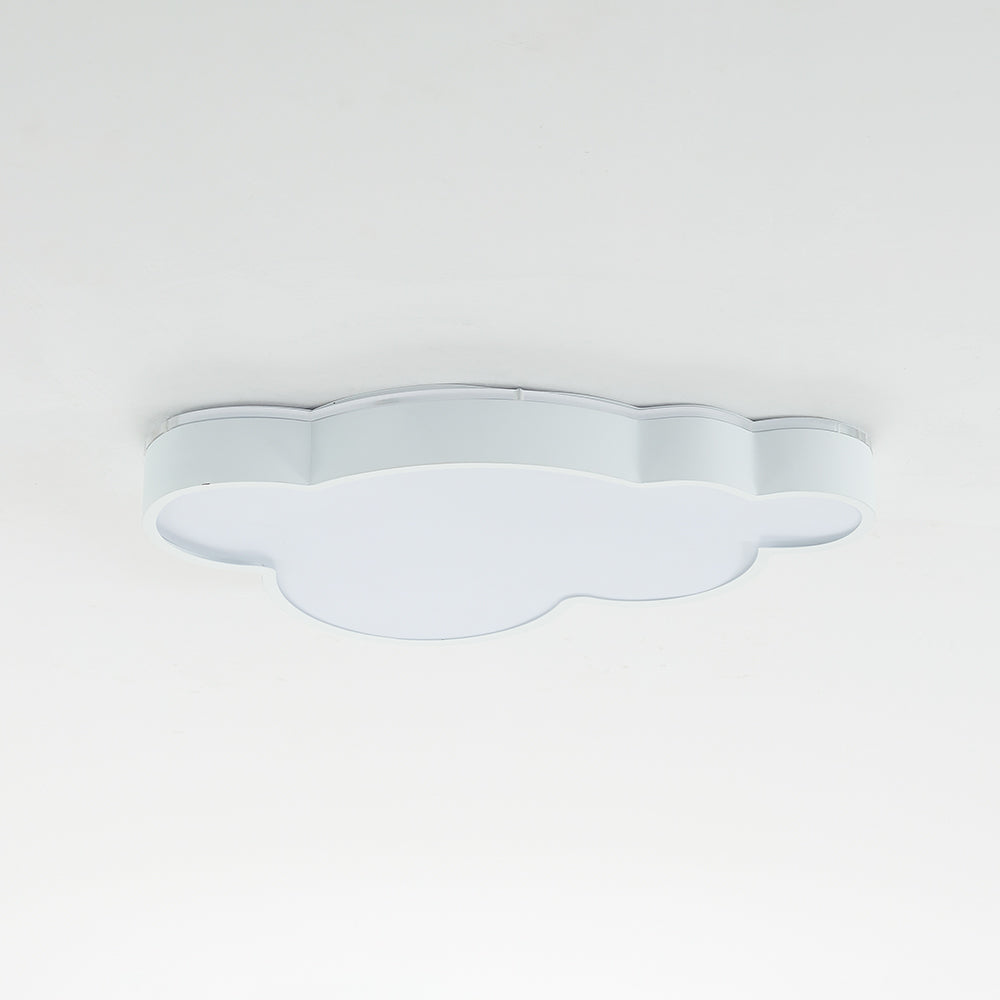 Arisha Modern Flush Mount Cloud Ceiling Light, White, Metal