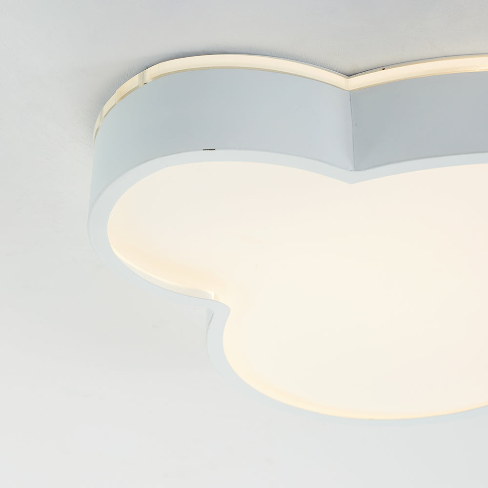 Arisha Modern Flush Mount Cloud Ceiling Light, White, Metal