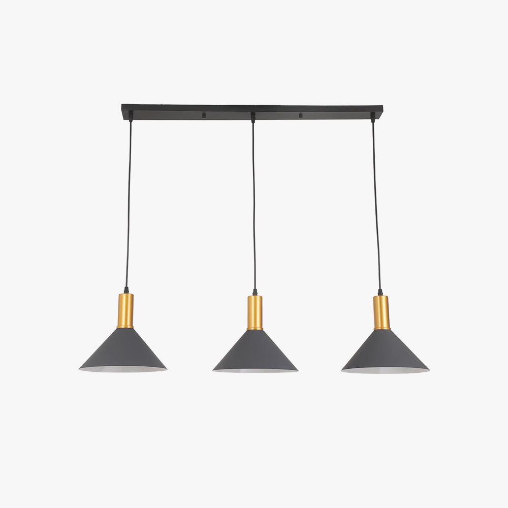 Arisha Modern Minimalist Conic Industrial Cluster Pendant Light, Blue, Metal