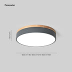 Aria Nordic LED Round Flush Mount Ceiling Light Wood Color