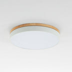 Aria Nordic LED Round Flush Mount Ceiling Light Wood Color