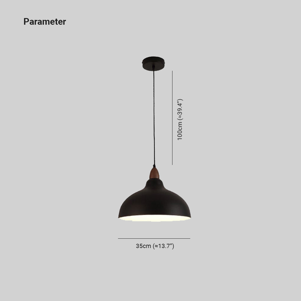Valentina Modern Bowl-shaped Metal Pendant Light, Black/White