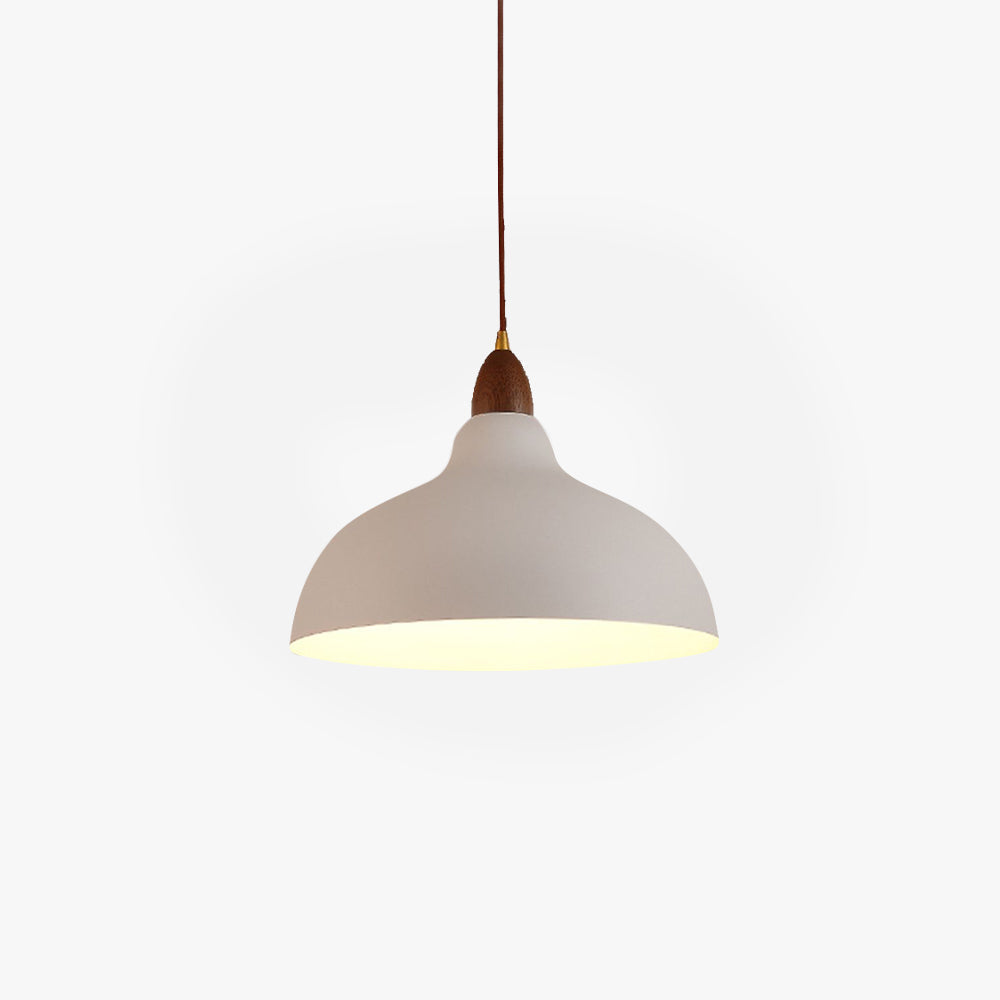 Valentina Modern Bowl-shaped Metal Pendant Light, Black/White