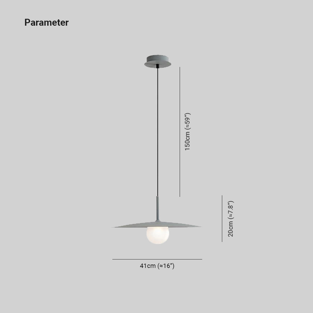 Arisha Modern Dish-shaped Metal Pendant Light, Black/White/Grey