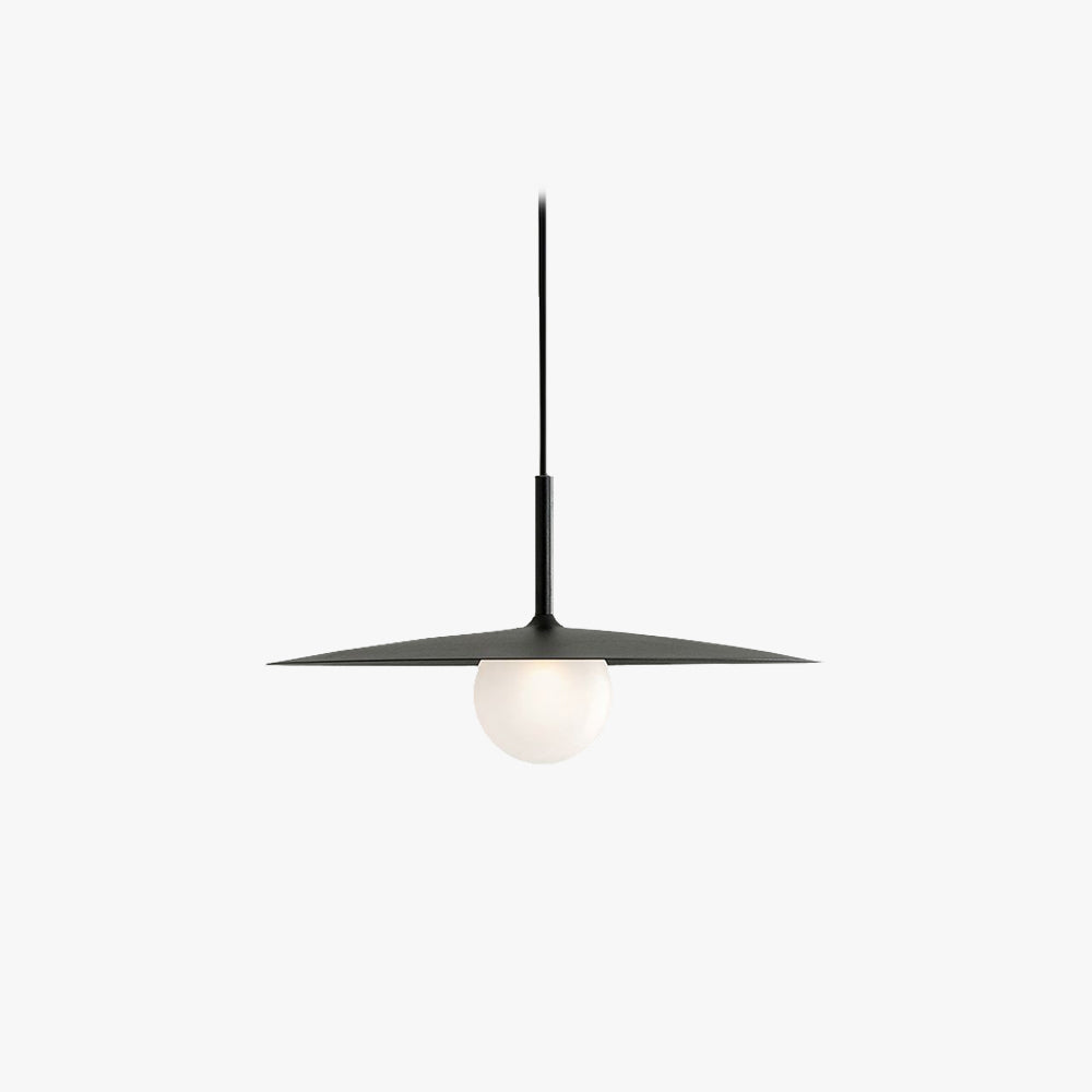 Arisha Modern Dish-shaped Metal Pendant Light, Black/White/Grey