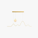 Arisha Minimalist Wavy Metal Pendant Light, Black/White/Gold
