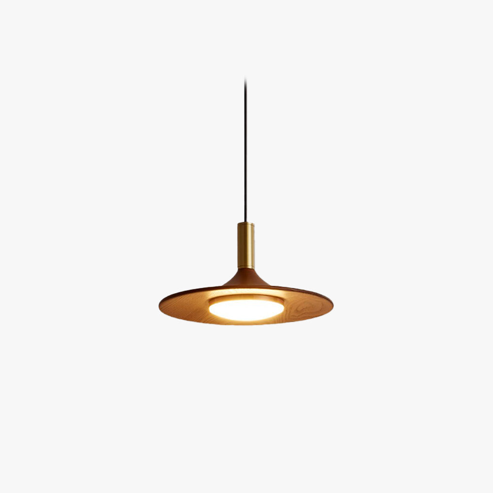Arisha Rustic Cap-shaped Wooden Pendant Light, Natural Wood