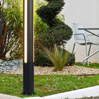 Ray Column Double Light Strip Outdoor Path Light, Black