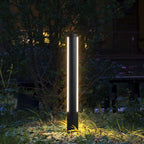 Ray Column Double Light Strip Outdoor Path Light, Black