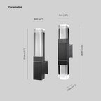 Ray Modern Rectangular Double- Head Metal Outdoor Wall Lamp