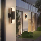 Ray Modern Rectangular Double- Head Metal Outdoor Wall Lamp