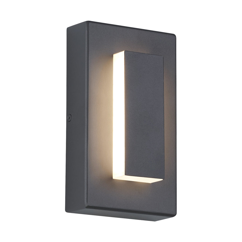Kasso Modern Square Metal Outdoor Wall Lamp, Dark/Gray Bronze