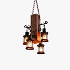 Austin Industrial Lantern Wood Pendant Light