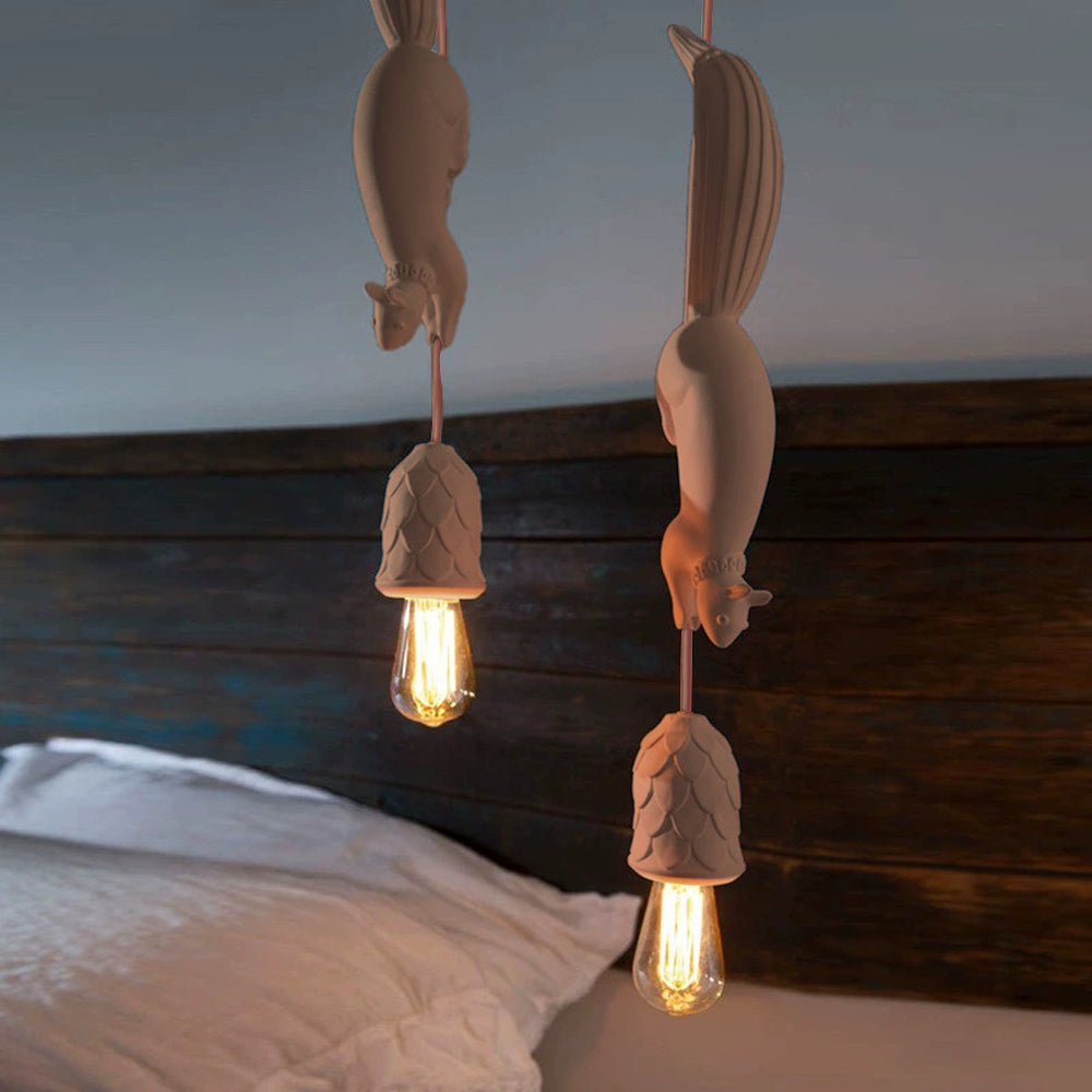 Aria Pendant Light Squirrel/Pinecone Modern, Resin, Restaurant