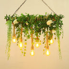 Ritta Natural Decorative Metal/Glass Pendant Light, Green