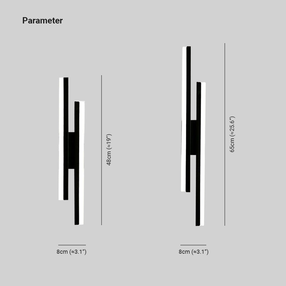 Cyral Minimalist Geometric Wall Lamp, Black/White