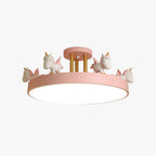 Arisha Modern Round Unicorn Semi-Flush Mount Ceiling Light