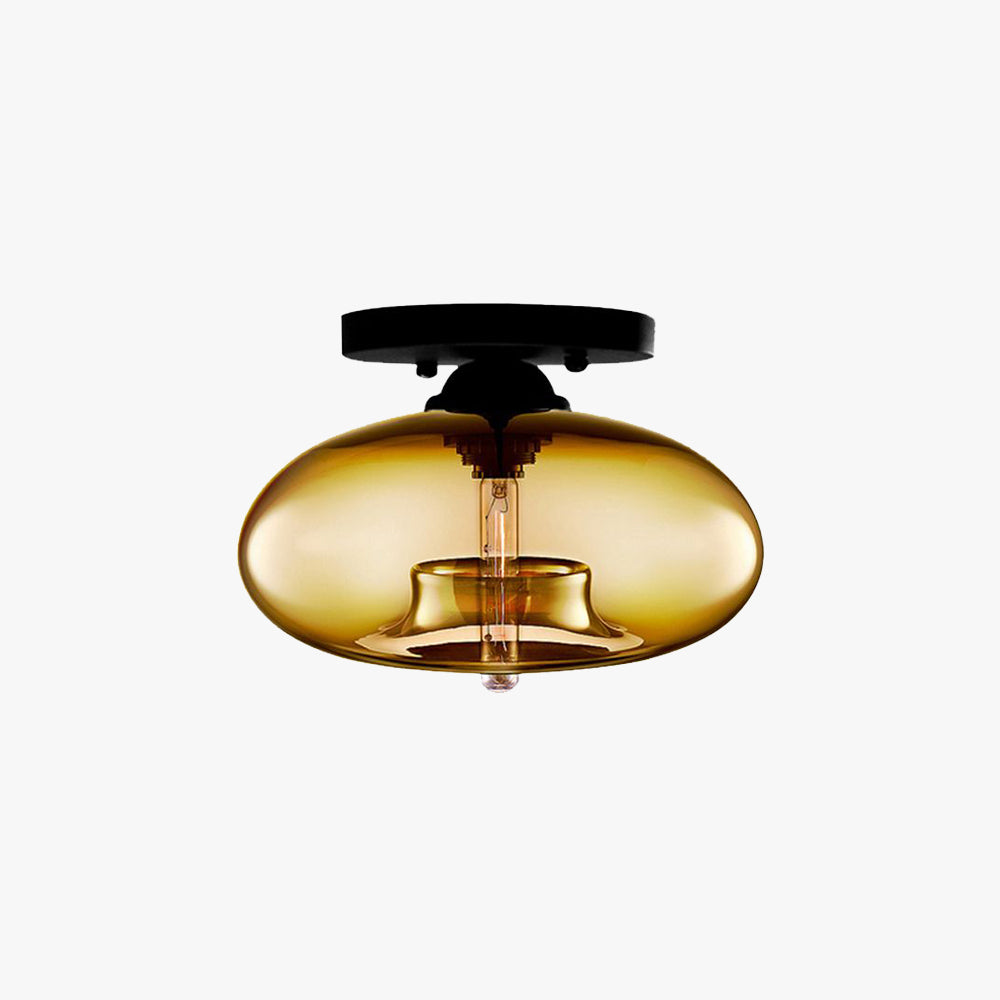 Valentina Industrial Art Deco Globe Flush Mount Ceiling Light Living Room