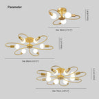 Valentina Modern Metal Flush Mount Ceiling Light, Black/Gold