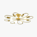 Valentina Modern Metal Flush Mount Ceiling Light, Black/Gold