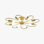 Valentina Modern Metal Flush Mount Ceiling Light, Black/Gold