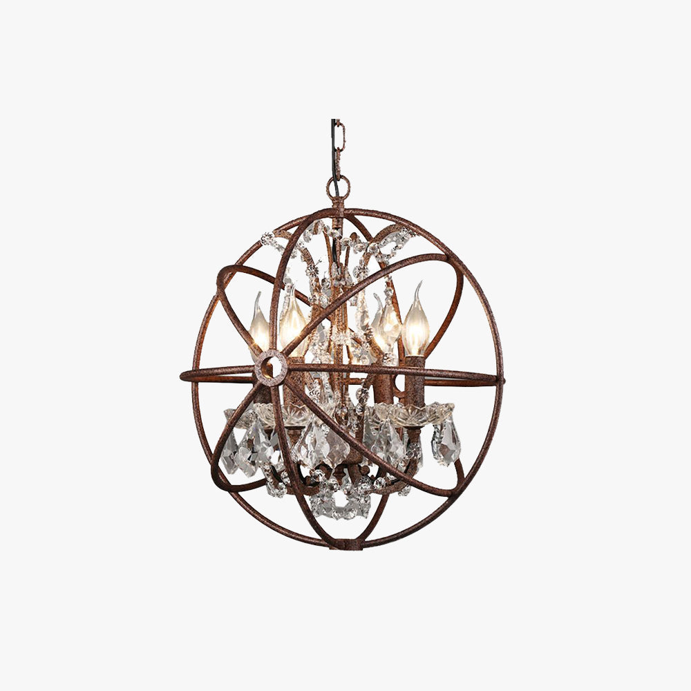 Kristy Rustic Vintage Candle Metal Pendant Light Black/Rust Bedroom
