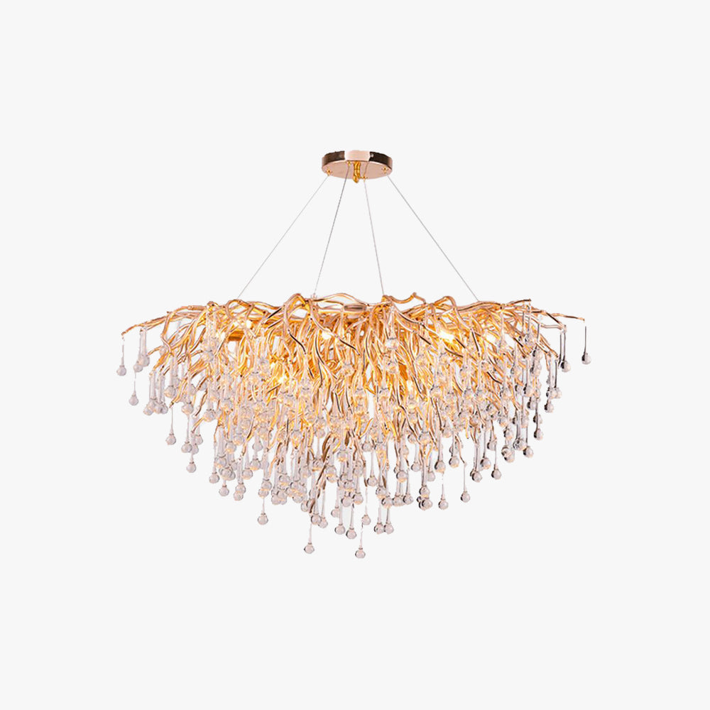 Arisha Pendant Light Tassel Luxury, Metal/Crystal, Gold, Bedroom