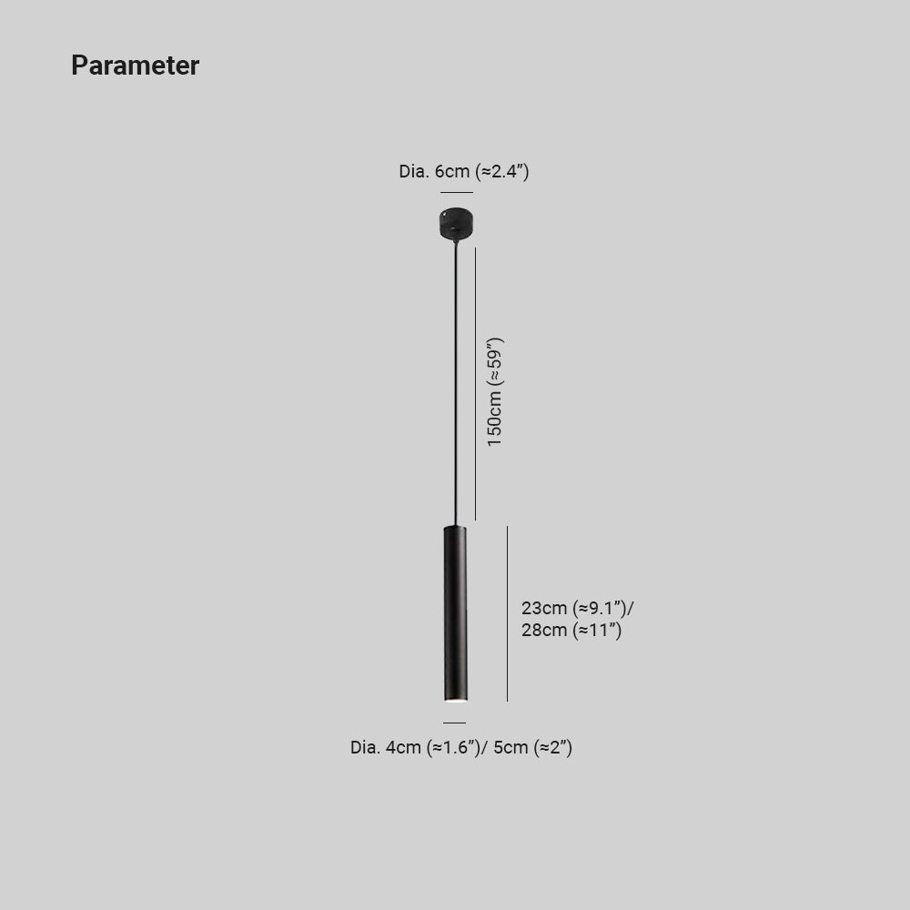 Arisha Minimalist Cylinder Black Pendant Light