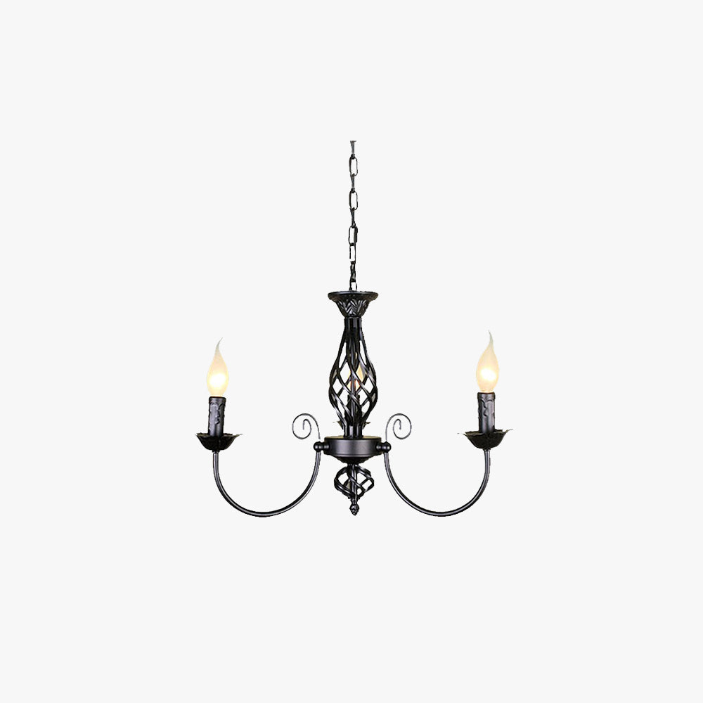 Silva Pendant Light Candle Retro, Metal/Glass, Black/White, Restaurant
