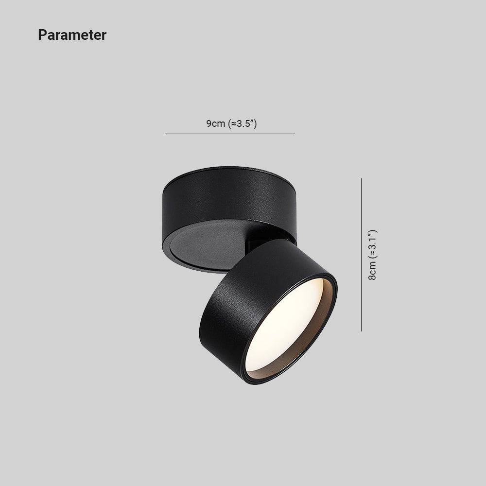 Arisha Flush Mount Ceiling Light Cylindrical Modern, Metal, Black/White, Hallway