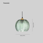 Aira Green Nordic Artistic Ribbed Glass Pendant Light