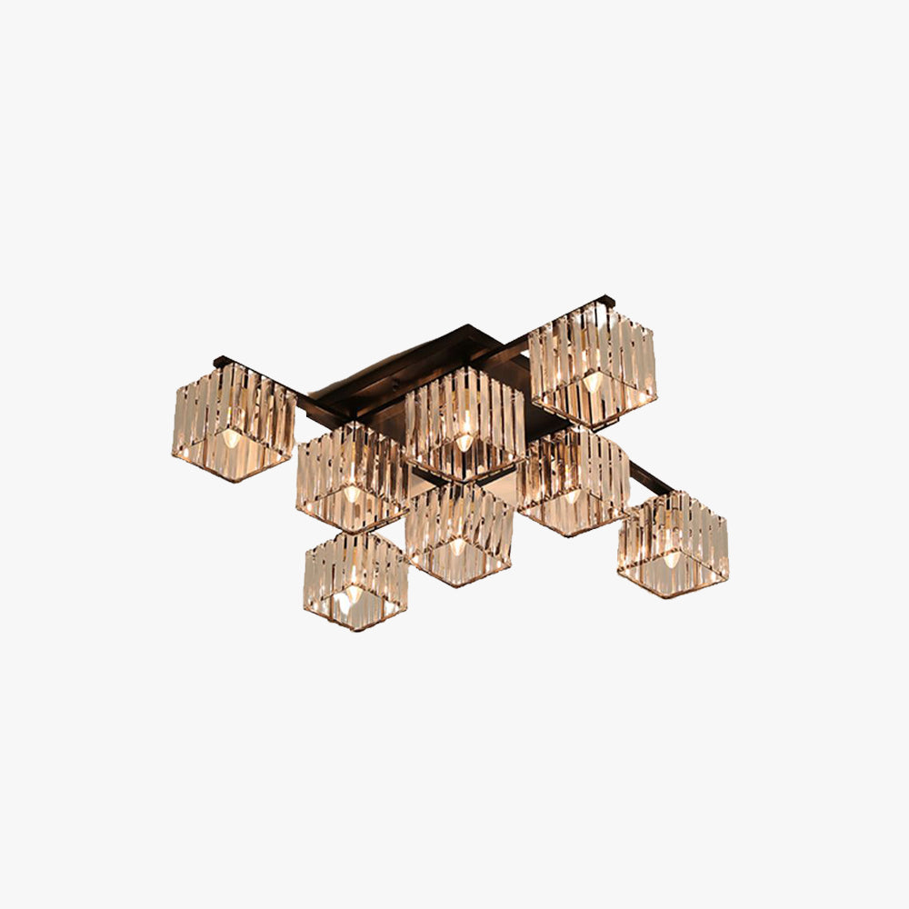 Kristy Modern Flush Mount Ceiling Light, Black/Gold