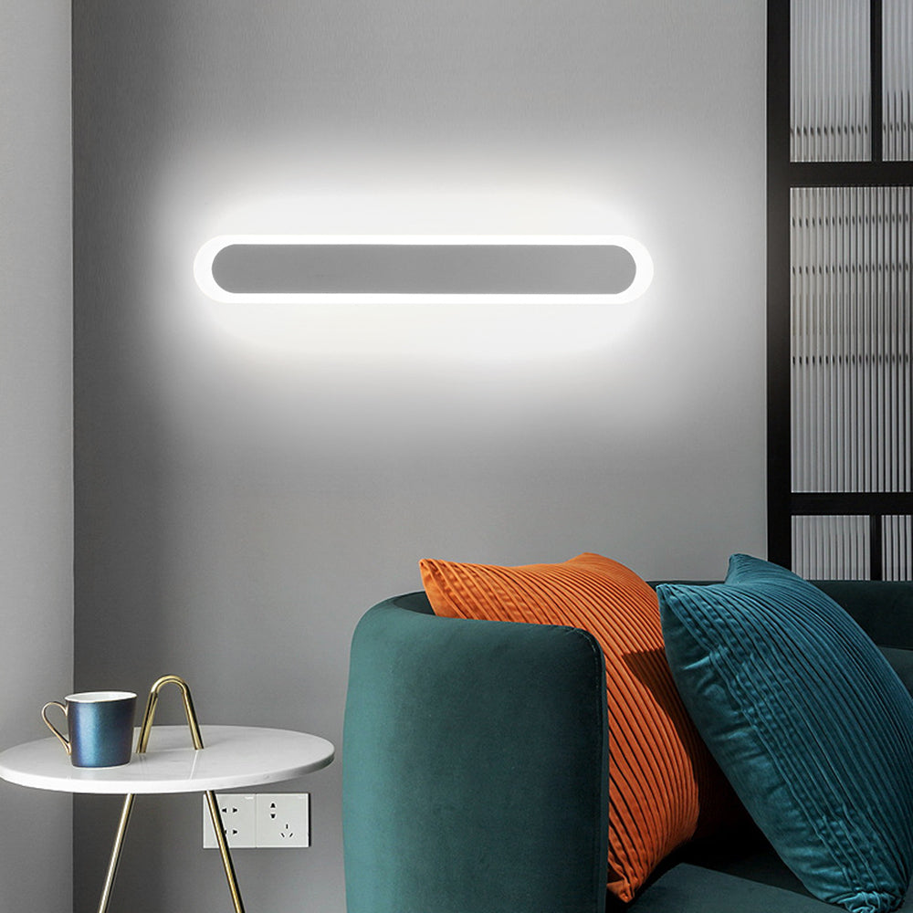 Arisha Modern Linear Vanity Wall Lamp, White/Brown, Bathroom