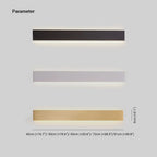 Arisha Minimalist Rectangular Wall Lamp,Black/White/Gold