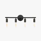 Silva Modern Glass Vanity Wall Lamp, Black, Bathroom, 3/4 Light