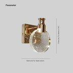 Kristy Modern Round Crystal Vanity Wall Lamp, Gold/Chrome