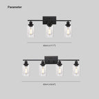 Alessio Industrial Metal/Glass Wall Lamp, Black, Bathroom, Vanity