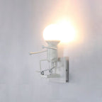 Arisha Modern Decorative Man Metal Wall Lamp, White/Black