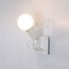 Arisha Modern Decorative Man Metal Wall Lamp, White/Black