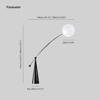 Valentina Floor Lamp Arc/Bubble Modern/Unique, Frosted Glass, White, Bedroom