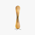 Ozawa Modern Twisted Wood Floor Lamp, Wood Color