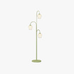 Lily Green Shade Flower Floor Lamp, Metal/Glass, Living Room/Bedroom