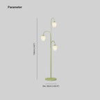 Lily Green Shade Flower Floor Lamp, Metal/Glass, Living Room/Bedroom