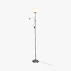 Eryn Modern Double Head Metal Floor Lamp, Silver