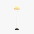 Ozawa Vintage Retro Geometric Pleated Metal Fabric Floor Lamp, Black