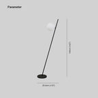 Valentina Minimalistic Black Orb Linear Floor Lamp, Living room