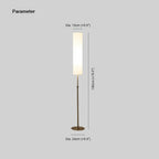 Eryn Minimalist Metal and Fabric Cylindrical White Floor Lamp