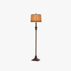 Eryn Vintage Resin/Fabric Standing Floor Lamp, Brown